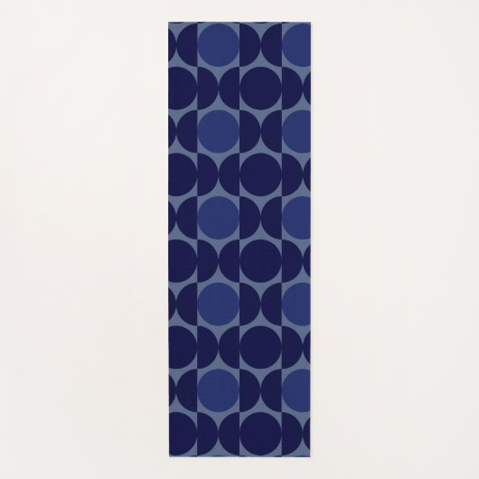 Retro Blue Geometric Yogamatte (Vorderseite)