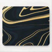 Retro Blue Gold Swirl Liquid Painting Design Mousepad (Vorne)