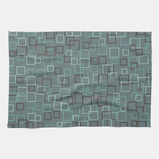 Retro Blue Gray Küchentuch (Horizontal)