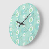 Retro Blue-Green Atomage Muster Uhr (Winkel)