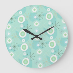 Retro Blue-Green Atomage Muster Uhr