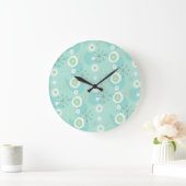 Retro Blue-Green Atomage Muster Uhr (Zuhause)