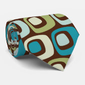 Retro Blue Green Circles Stil gemusterte Krawatte (Gerollt)