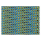 Retro Blue Green Grey Sea Waves Muster Tischdecke (Vorderseite (Horizontal))