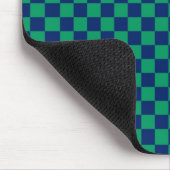 Retro Blue Green Karos Checked Mousepad (Ecke)