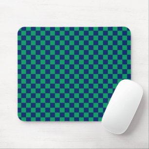 Retro Blue Green Karos Checked Mousepad