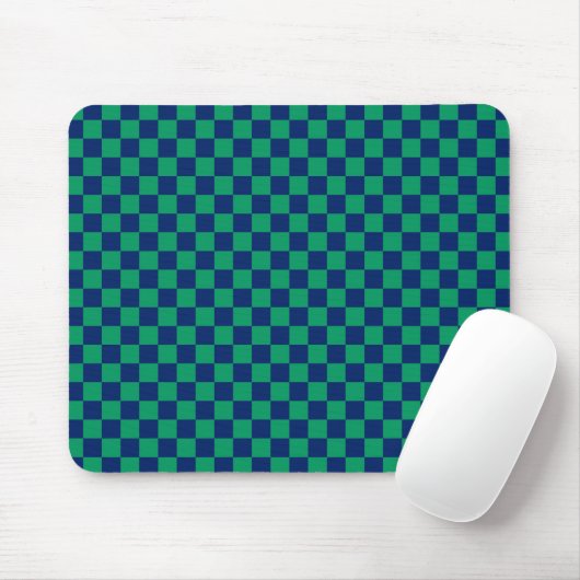 Retro Blue Green Karos Checked Mousepad (Mit Mouse)