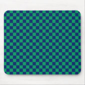 Retro Blue Green Karos Checked Mousepad (Vorne)