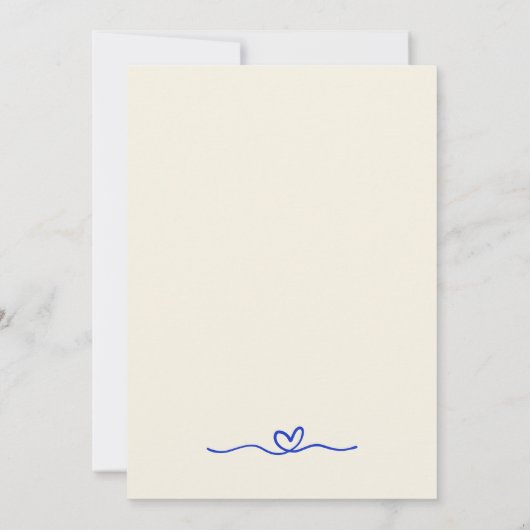 Retro Blue Handgeschriebene Whimsical Wedding Einladung (Rückseite)