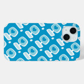 Retro Blue Heart Computer Geeky iPhone Case (Rückseite (Horizontal))