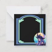 Retro Blue Hexe Halloween Karten (Rückseite)