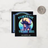 Retro Blue Hexe Halloween Karten (Vorderseite/Rückseite Beispiel)