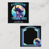 Retro Blue Hexe Halloween Karten (Vorne/Hinten)