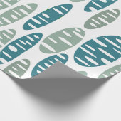 Retro Blue Holey Ovals Geschenkpapier (Ecke)