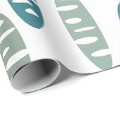 Retro Blue Holey Ovals Geschenkpapier (Rolleneckpunkt)