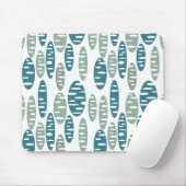 Retro Blue Holey Ovals Mousepad (Mit Mouse)