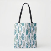 Retro Blue Holey Ovals Tasche (Vorderseite)