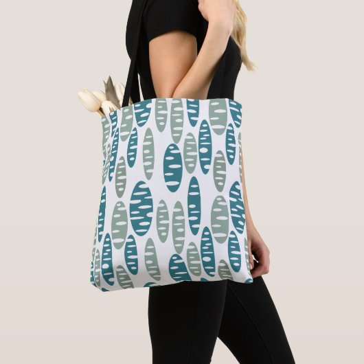 Retro Blue Holey Ovals Tasche (Von Nahem)