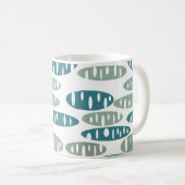 Retro Blue Holey Ovals Tasse (VorderseiteRechts)