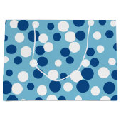 Retro Blue Holiday Dots Große Geschenktasche Große Geschenktüte (Vorderseite)
