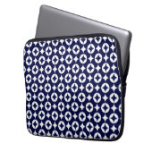 Retro Blue Interlocking Circles Shippo Geometric Laptopschutzhülle (Vorderseite Links)