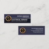 Retro Blue Layers Beruflich Gold Power Plug Mini Visitenkarte (Vorne/Hinten)