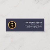 Retro Blue Layers Beruflich Gold Power Plug Mini Visitenkarte (Rückseite)