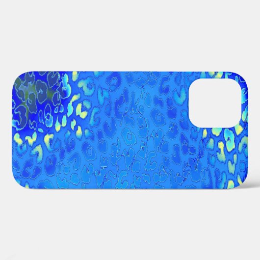 Retro Blue Leopard Print Skin Case-Mate iPhone Hülle (Rückseite (Horizontal))