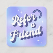 Retro Blue Lila Logo Reader a Friend Beauty Salon Empfehlungskarte (Vorderseite)