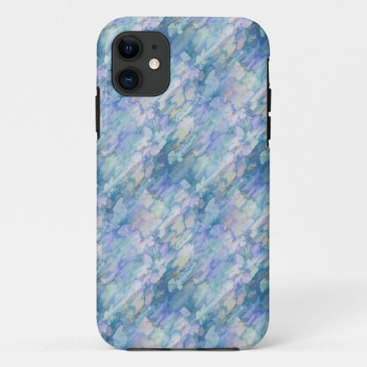 Retro Blue Lila Raindrop Muster Case-Mate iPhone Hülle (Rückseite)