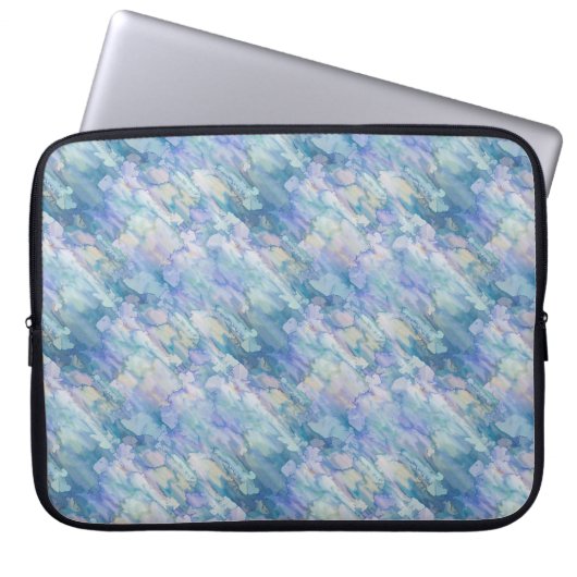 Retro Blue Lila Raindrop Muster Laptopschutzhülle (Vorderseite)