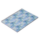 Retro Blue Lila Raindrop Muster Notizblock (Linke Seite)