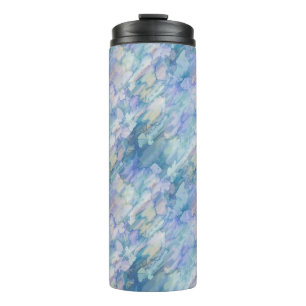Retro Blue Lila Raindrop Muster Thermosbecher