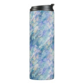 Retro Blue Lila Raindrop Muster Thermosbecher (Nach links gedreht)