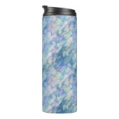 Retro Blue Lila Raindrop Muster Thermosbecher (Nach rechts gedreht)