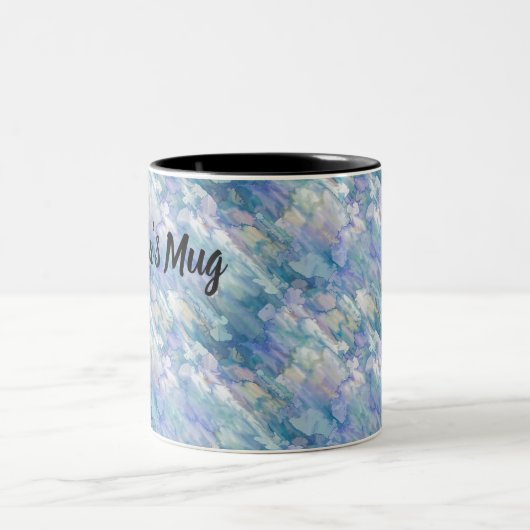 Retro Blue Lila Raindrop Muster Zweifarbige Tasse (Mittel)