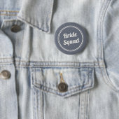 Retro Blue Linen Bride's Squad Bridesmaid Button (Beispiel)