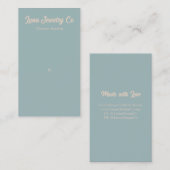 Retro Blue Minimal 1 Button Schmuck Business Card Visitenkarte (Vorne/Hinten)