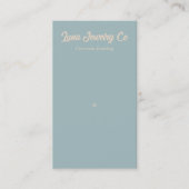 Retro Blue Minimal 1 Button Schmuck Business Card Visitenkarte (Vorderseite)