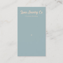 Retro Blue Minimal 1 Button Schmuck Business Card Visitenkarte
