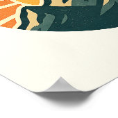 Retro Blue Mountain Sunrise Outdoor Nature Sun Art Poster (Ecke)