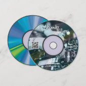 Retro Blue Music Producer CD DJ Business Card Einladung (Vorne/Hinten)