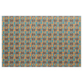 Retro Blue, Orange und Brown Stoff (Fat Quarter (45,7 x 55,9 cm))
