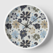 Retro Blue Outlined Uhr (Vorderseite)