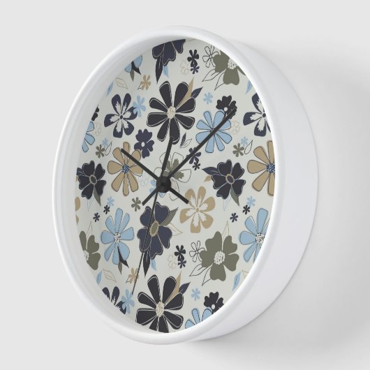 Retro Blue Outlined Uhr (Winkel)