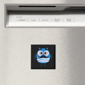 Retro Blue Owl Magnet (In Situ (Geschirrspüler))
