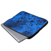 Retro Blue Paint Spritzer Laptopschutzhülle (Vorne Knopf)