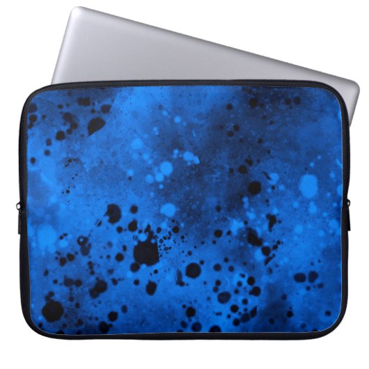 Retro Blue Paint Spritzer Laptopschutzhülle (Vorderseite)