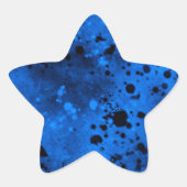 Retro Blue Paint Spritzer Star Sticker (Vorderseite)
