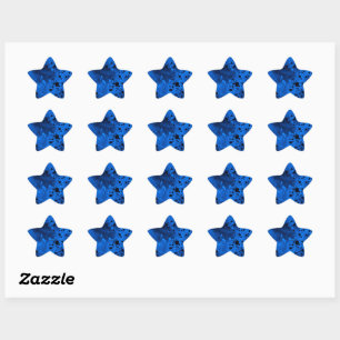 Retro Blue Paint Spritzer Star Sticker